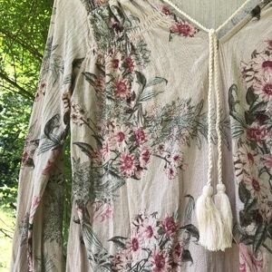 Lucky Brand Light pink floral top - Relist